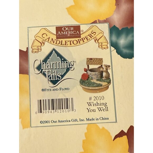 Charming Tails Fitz & Floyd Wishing You Well Mouse Candle Topper MM23 - Picture 4 of 4